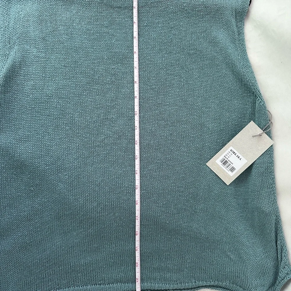 Poetry Teal Sleeveless Linen Sweater, US 12, 💗EUC - Picture 4 of 6